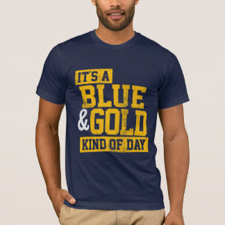 Camiseta Es un día azul y dorado vintage