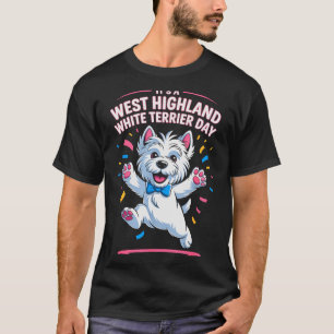 Camiseta Es un día de Terrier West Highland Blanco Mascota 