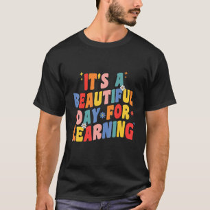 Camiseta Es Un Día Hermoso Para Aprender Maestra Retro Estu