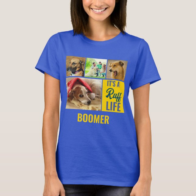 Camiseta Es un duro Collage de fotos Mascota de perros pers (Anverso)