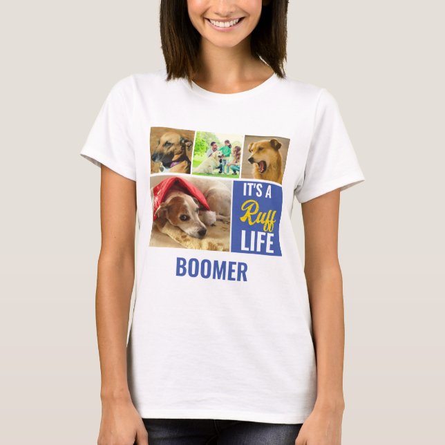 Camiseta Es un duro Collage de fotos Mascota de perros pers (Anverso)