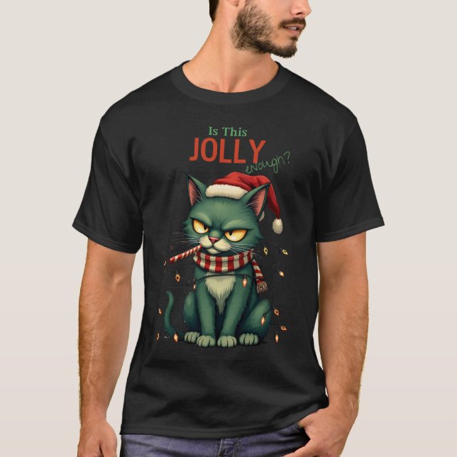 Camiseta Es un gato de Navidades bastante divertido (Anverso)