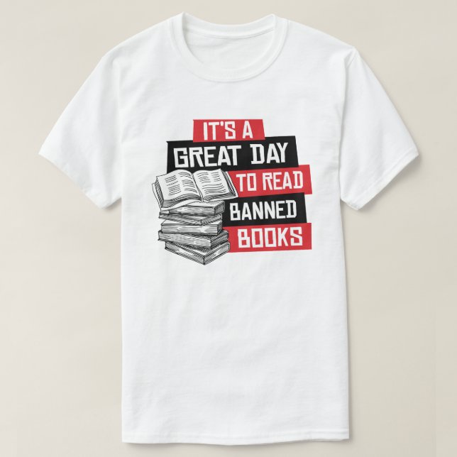 Camiseta Es un gran día leer libros prohibidos (Diseño del anverso)