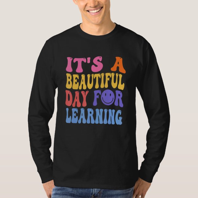 Camiseta Es un hermoso día para aprender profesor retro (Anverso)