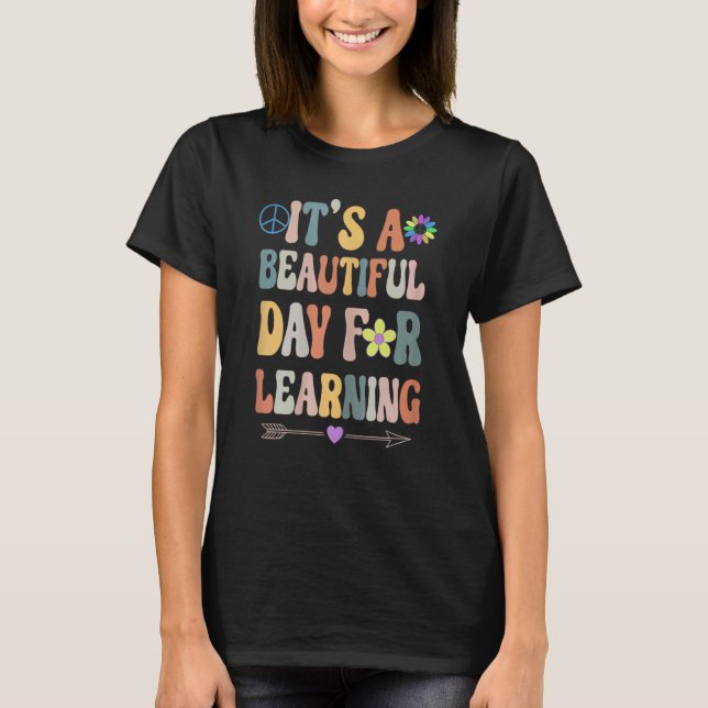 Camiseta Es un hermoso día para aprender profesor retro (Anverso)