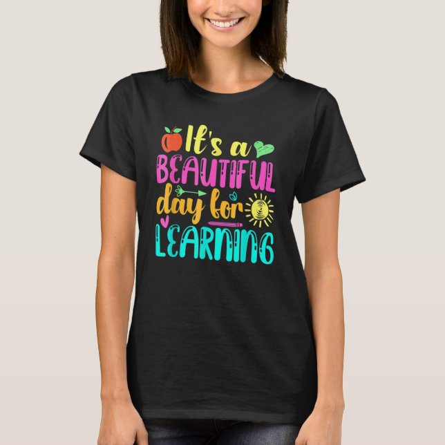 Camiseta Es un hermoso día para aprender profesor retro (Anverso)