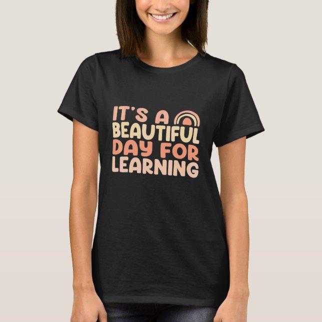 Camiseta Es un hermoso día para aprender profesor retro (Anverso)