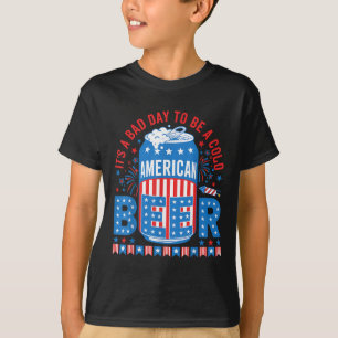 Camiseta Es Un Mal Día Ser Una Cerveza Fría Bandera Estadou