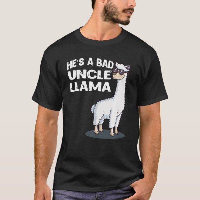 Camiseta Es un mal tío de la familia Llama Funn Alpaca (Anverso)