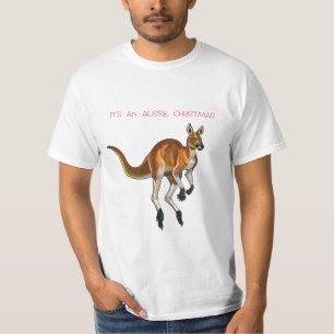 Camiseta Es un Navidad australiano con un canguro rojo