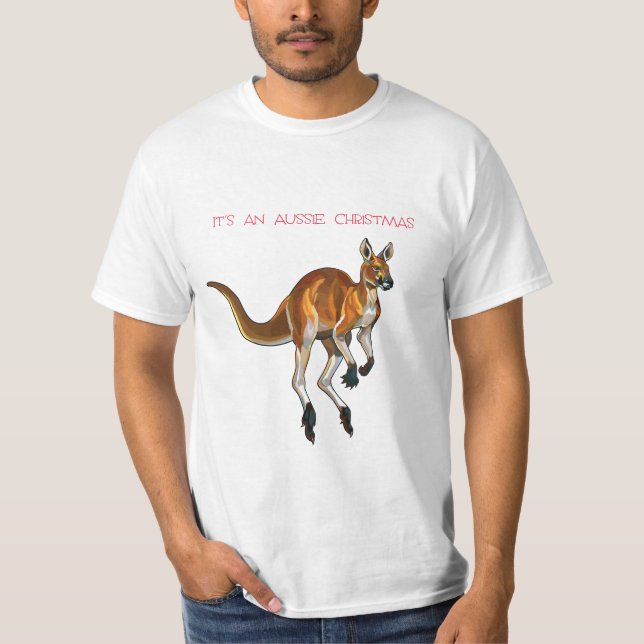 Camiseta Es un Navidad australiano con un canguro rojo (Anverso)