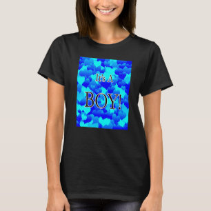 Camiseta Es un niño con un dulce corazón azul Baby Shower G