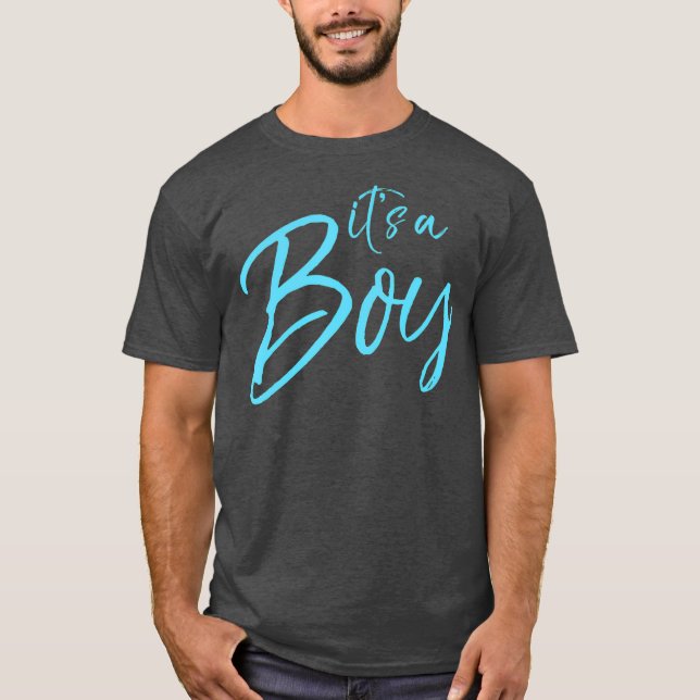 Camiseta Es un niño divertido, dulce, azul de género revela (Anverso)