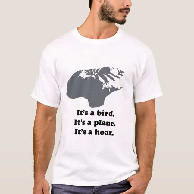 Camiseta Es un pájaro. Es un avión. Es broma (Anverso)