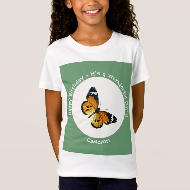 Camiseta Es un tigre llano/Fiesta de mariposas reina africa (Anverso)
