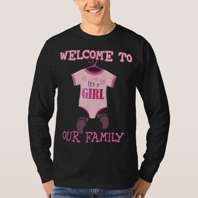 Camiseta Es una bienvenida Chica a nuestra parte de Baby Sh (Anverso)