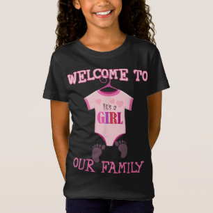 Camiseta Es una bienvenida Chica a nuestra parte de Baby Sh