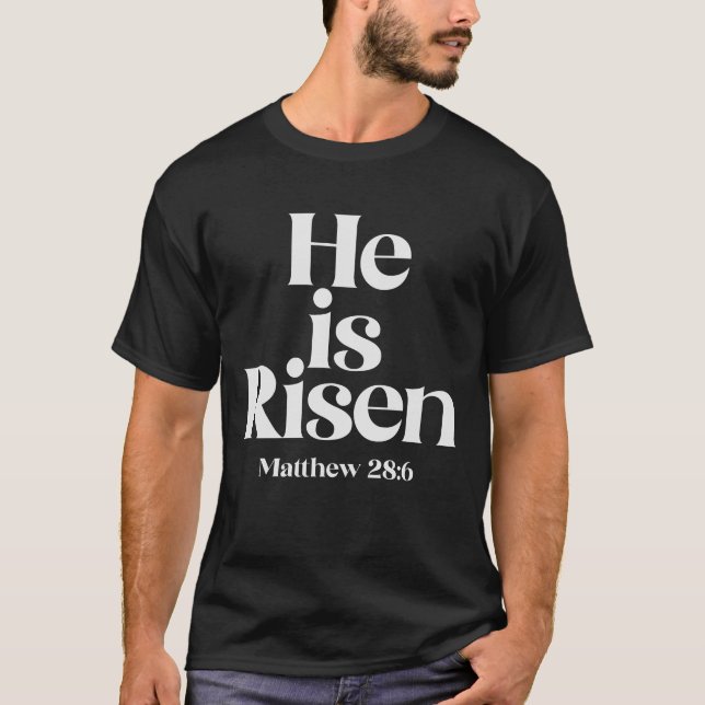 Camiseta Es una cita cristiana de Risen Matthew 28:6 (Anverso)