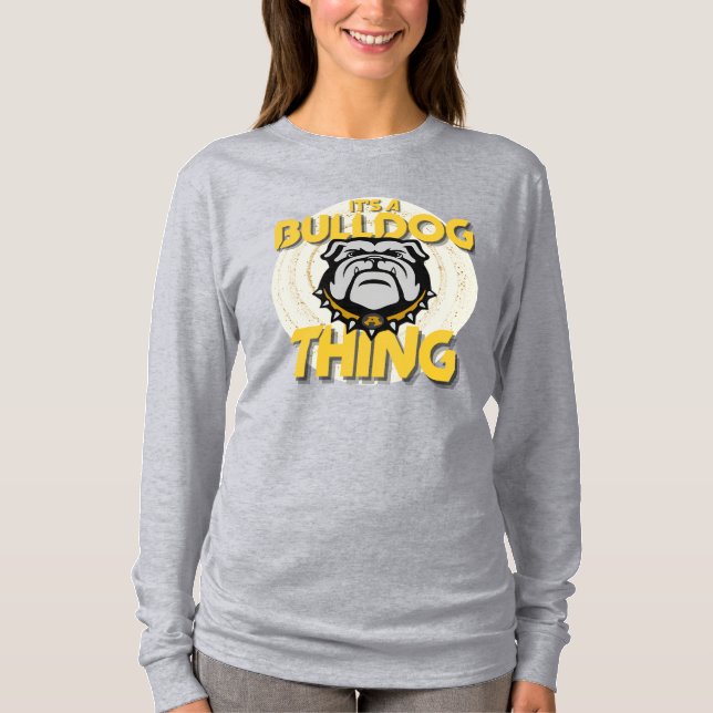 Camiseta Es una cosa de Bulldog de baloncesto de manga larg (Anverso)