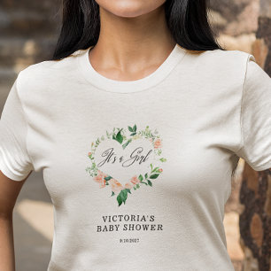 Camiseta Es una ducha de bebé rosa rubor niña