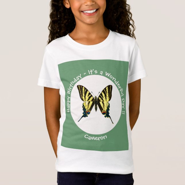 Camiseta Es una escarpada fiesta de cumpleaños de mariposas (Anverso)
