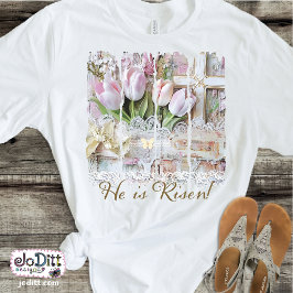 Camiseta Es una mujer ventilado cristiana de Risen Tulip Cr