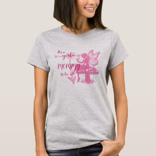 Camiseta ¡Es una niña! Hongo hadas y flor futura mamá