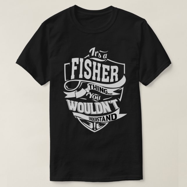 Camiseta Es una prima de regalos de cosas de PESCADOR  (Diseño del anverso)