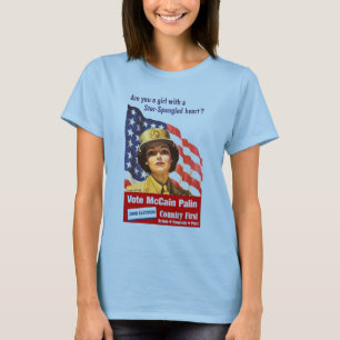 Camiseta ¿Es usted un chica con un corazón spangled