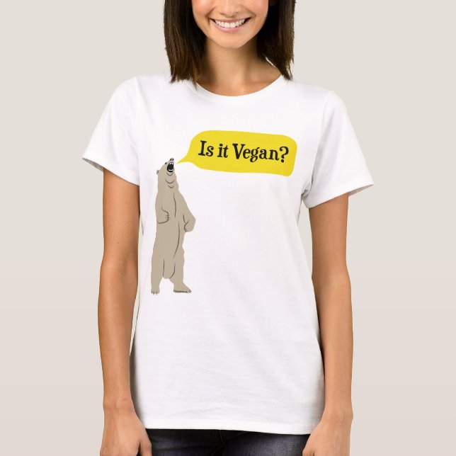 Camiseta ¿Es vegano? Oso hambriento (Anverso)
