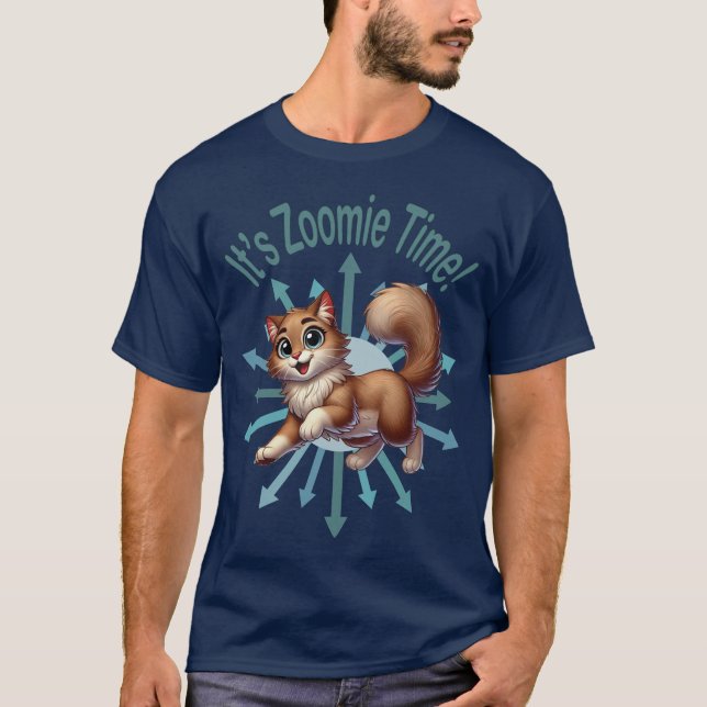 Camiseta Es Zoomie Time Cute Brown & White Cat (Anverso)
