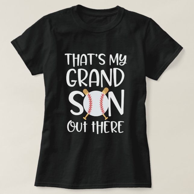 Camiseta Ésa es mi abuela del béisbol del nieto hacia fuera (Diseño del anverso)