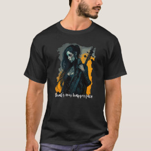Camiseta Esa es mi cara feliz de miércoles estilo gótico