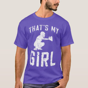 Camiseta Esa es mi chica catcher de softball Papá de una C