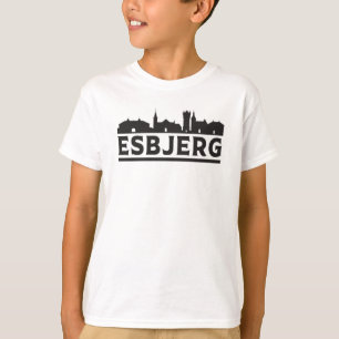 Camiseta Esbjerg Dinamarca City Skyline Cityscape Travel Gi