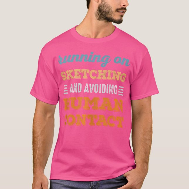 Camiseta Esbozando Humor De Introducción Social Vintag (Anverso)