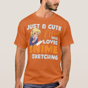 Camiseta Esbozando Japón Anime Lover Chicas Kawaii