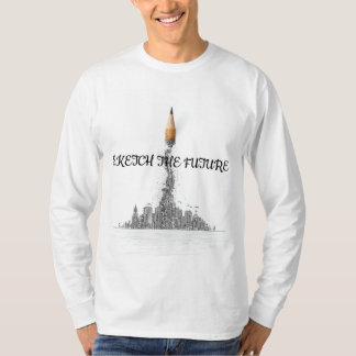 Camiseta Esbozar el lápiz futuro en el mapa de líneas de Sk