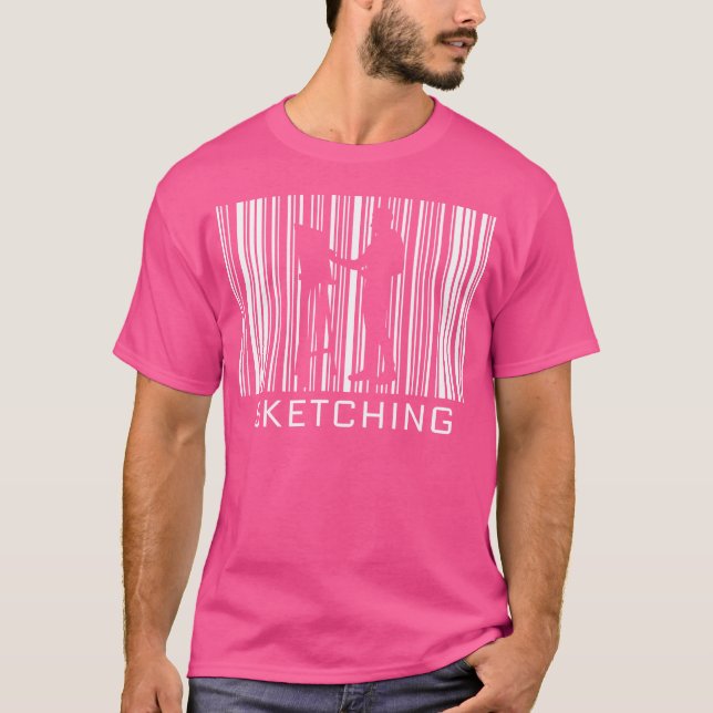 Camiseta Esbozar Hobby Y Deporte De Código De Barras (Anverso)