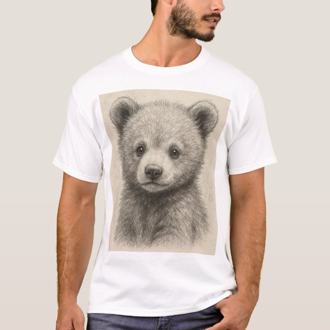 Camiseta Esbozo adorable Cubo de oso (Anverso)