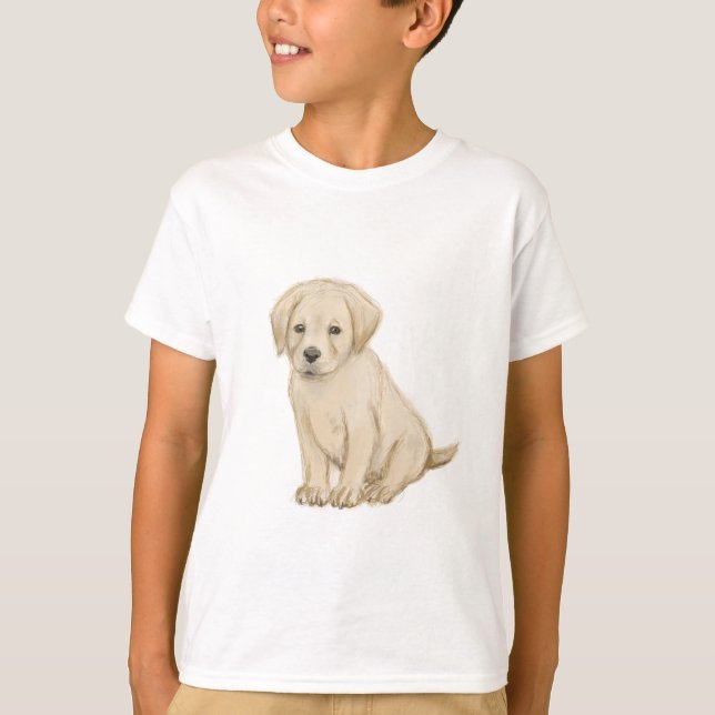 Camiseta Esbozo adorable de cachorro labrador (Anverso)