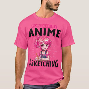 Camiseta Esbozo animado Otaku Manga Dibujando Kawaii