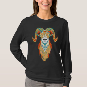 Camiseta Esbozo artístico de la cabeza de la ram de la ovej