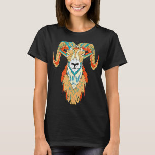 Camiseta Esbozo artístico de la cabeza de la ram de la ovej
