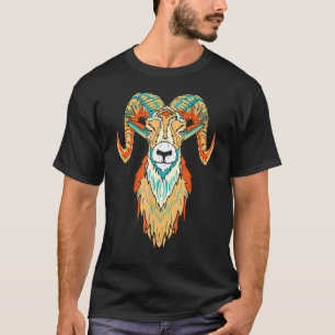 Camiseta Esbozo artístico de la cabeza de la ram de la ovej