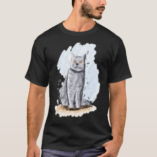 Camiseta Esbozo artístico de un gato hecho a mano en una Sh