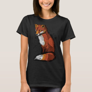 Camiseta Esbozo artístico de un Zorro, bandeja de tinta