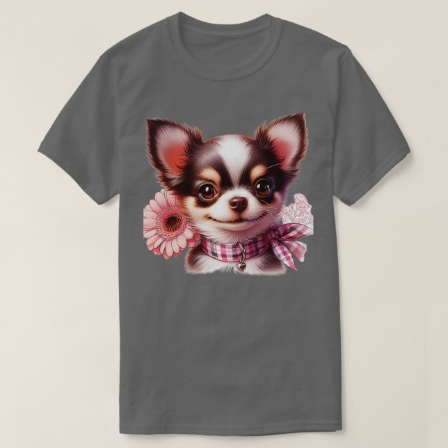 Camiseta Esbozo chihuahua realista lindo 1 (Diseño del anverso)