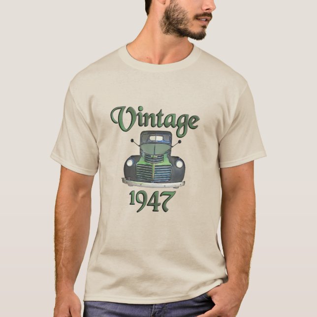 Camiseta Esbozo de acuarela del camión antiguo de 1947 (Anverso)