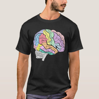 Camiseta Esbozo de anatomía cerebral pastel etiquetado